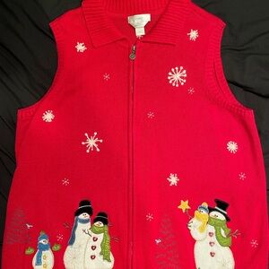 Festive Red Snowman Sweater Vest